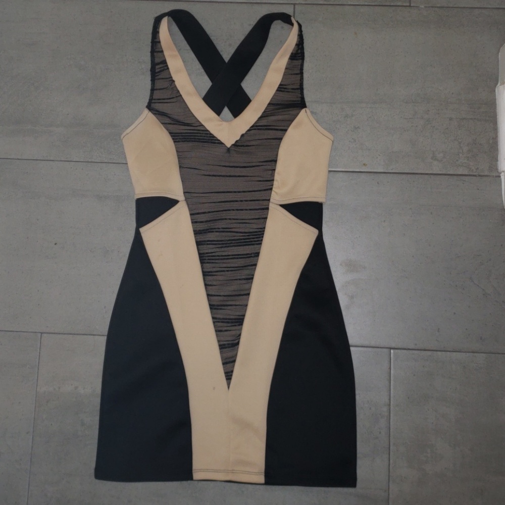 Trixxi | Black and tan | mini dress | 3